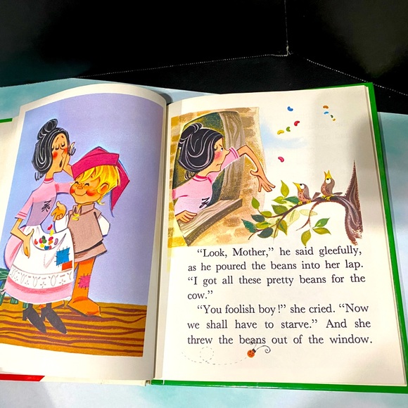 FAIRY TALE VINTAGE 60s JACK AND THE BEANSTALK HARDCOVER RETOLD ENGLISH STORYBOOK - Picture 6 of 15